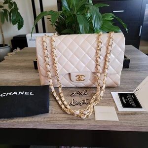 Chanel jumbo flap in beige gold HW